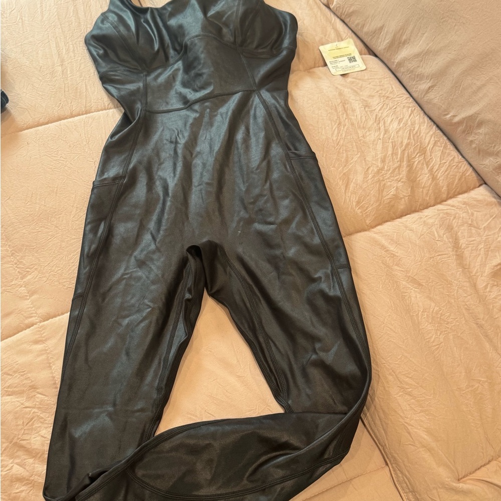 Fabletics Black Shine Racerback Jumpsuit